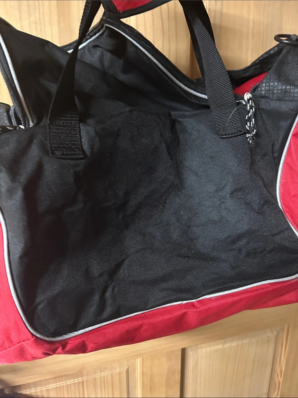 Snap-on Tools Red and Black Men's Duffel Bag with Multiple Compartments